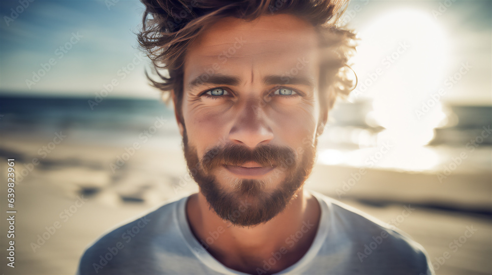 portrait of a man at the beach portrait of a man at the beach