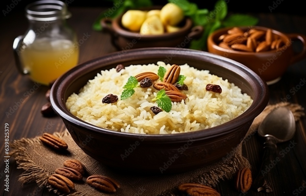 Traditional Ukrainian kutia is a sweet rice porridge with nuts, typically served during Orthodox Christmas as part of a Slavic holiday ritual. Generative AI Traditional Ukrainian kutia is a sweet rice porridge with nuts, typically served during Orthodox Christmas as part of a Slavic holiday ritual. Generative AI