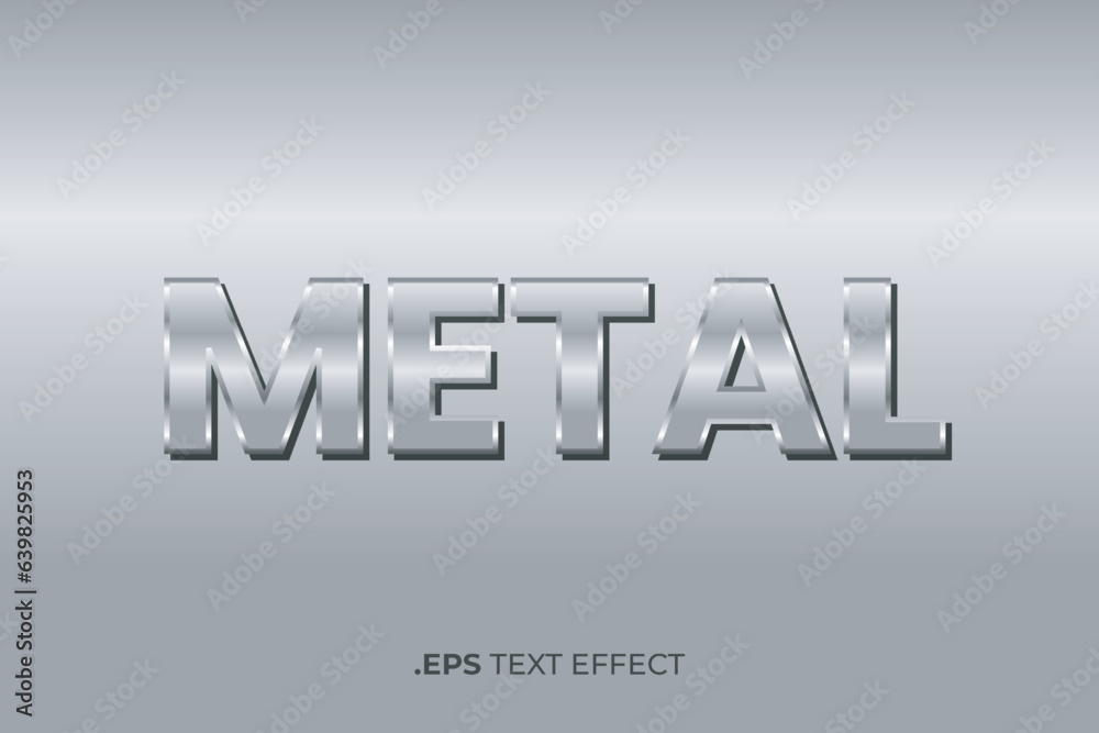 Silver text effect editable