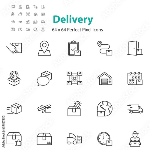 set of delivery icons, transport, logistic
