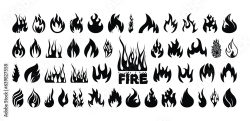 Fire Flame Icon Set Symbol of Fire. Collections of Fire.