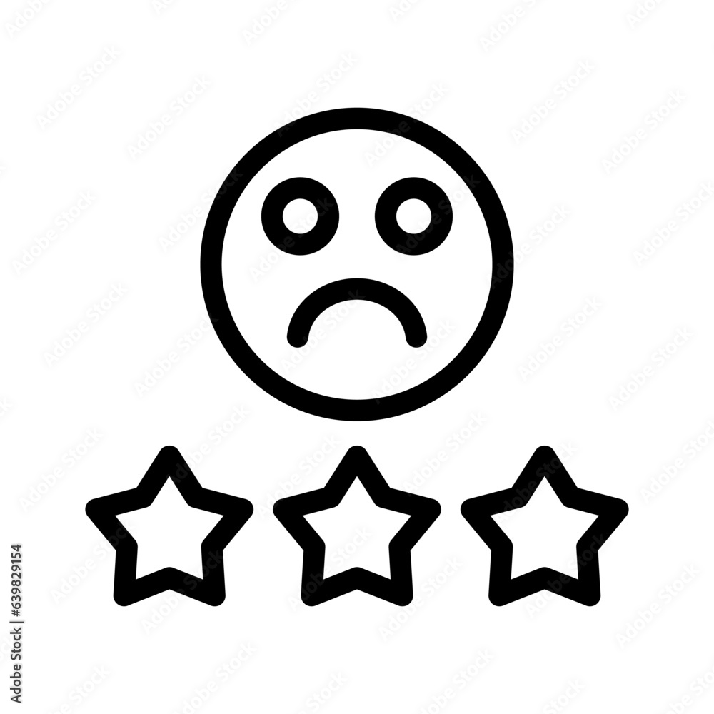 bad review line icon illustration vector graphic. Simple element illustration vector graphic, suitable for app, websites, and presentations isolated on white background bad review line icon illustration vector graphic. Simple element illustration vector graphic, suitable for app, websites, and presentations isolated on white background