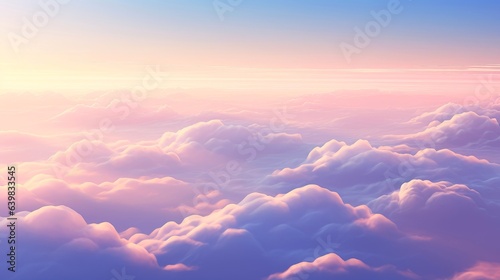 Aerial view White clouds in sky. Top. View from drone. Aerial bird's eye. Aerial top view cloudscape. Sky background
