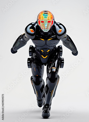 Digitally created image of a robot with artificial intelligence