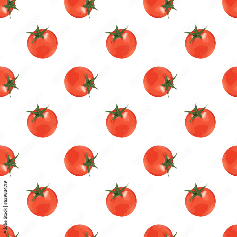Bright seamless pattern with red tomatoes on a white background. Pattern for textiles, wrapping paper, wallpapers, covers and backgrounds. Bright seamless pattern with red tomatoes on a white background. Pattern for textiles, wrapping paper, wallpapers, covers and backgrounds.