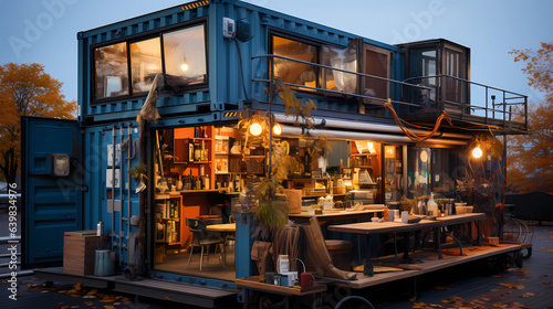 container converted into a cafe