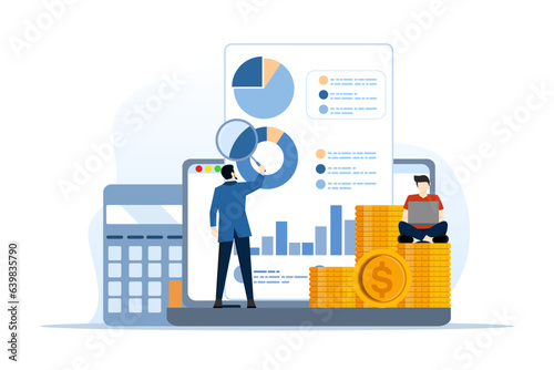 digital accounting concept, digital accounting services, online business audit, internet marketing audit, digital audit, financial management. corporate website, UI element, abstract metaphor.