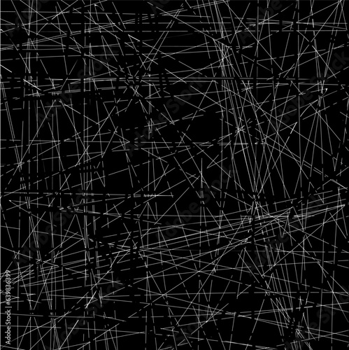A black background with white scratches mimics a dark, shabby stone or cracked hard surface.
