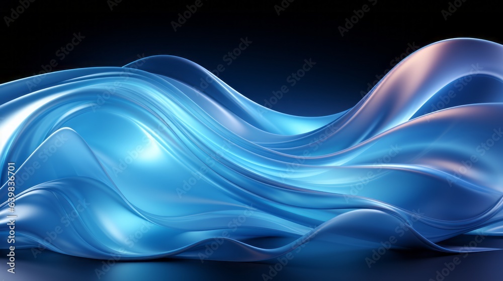 Dynamic Blue Wave Abstract Background. Postprocessing Abstract Design.