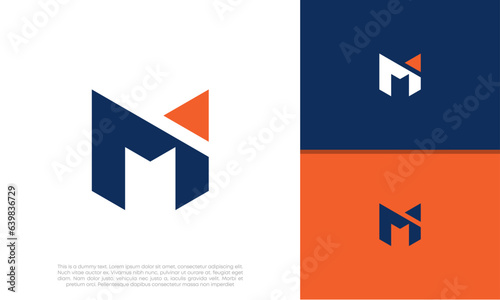 Free Download Initials M logo design. Initial Letter Logo. Innovative high tech logo template.	 - GFXLoad