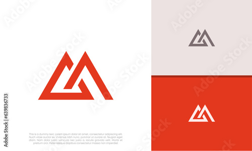 Initials M logo design. Initial Letter Logo. Innovative high tech logo template. 