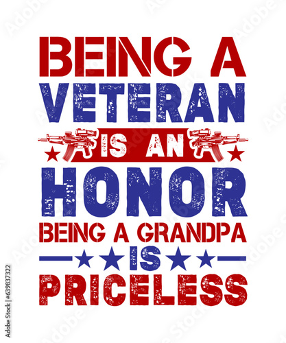being a veteran is an honor being a grandpa is priceless svg design