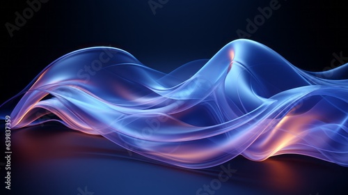 Dynamic Blue Wave Abstract Background. Postprocessing Abstract Design.