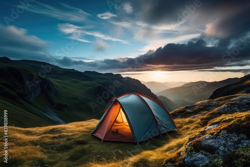 Camping tent in a stunning landscape © Celina
