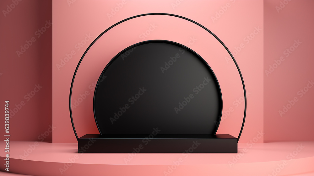 black round arch podium pedestal presentation of a new product studio sale on black Friday black round arch podium pedestal presentation of a new product studio sale on black Friday