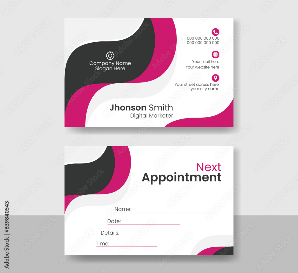Business modern Appointment card design template Business modern Appointment card design template