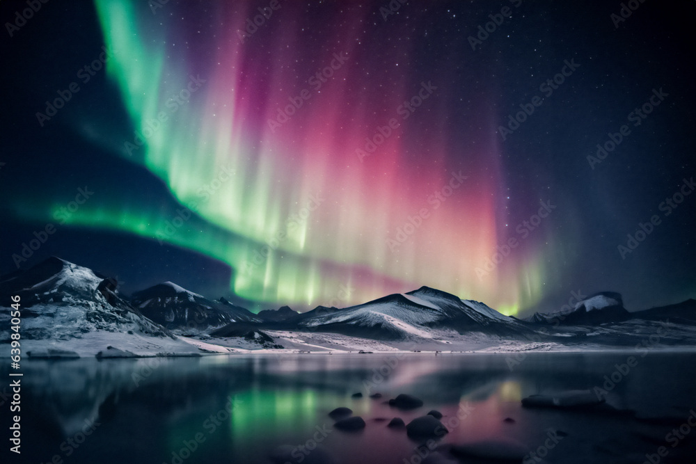 Montagne aurora boreale
