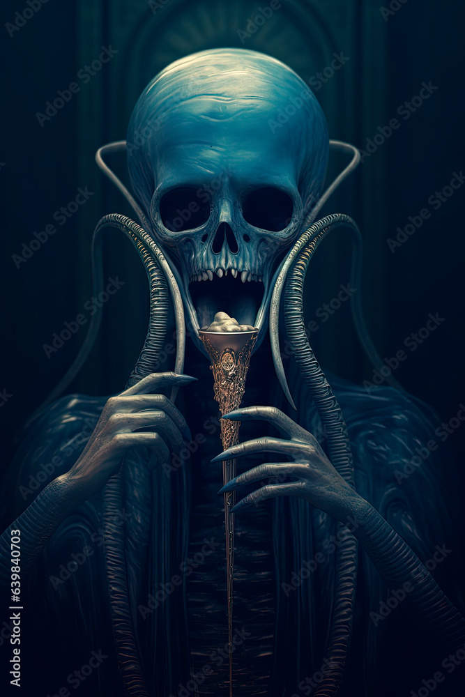Terrifying demon king. Evil. Alien. Generative AI Terrifying demon king. Evil. Alien. Generative AI