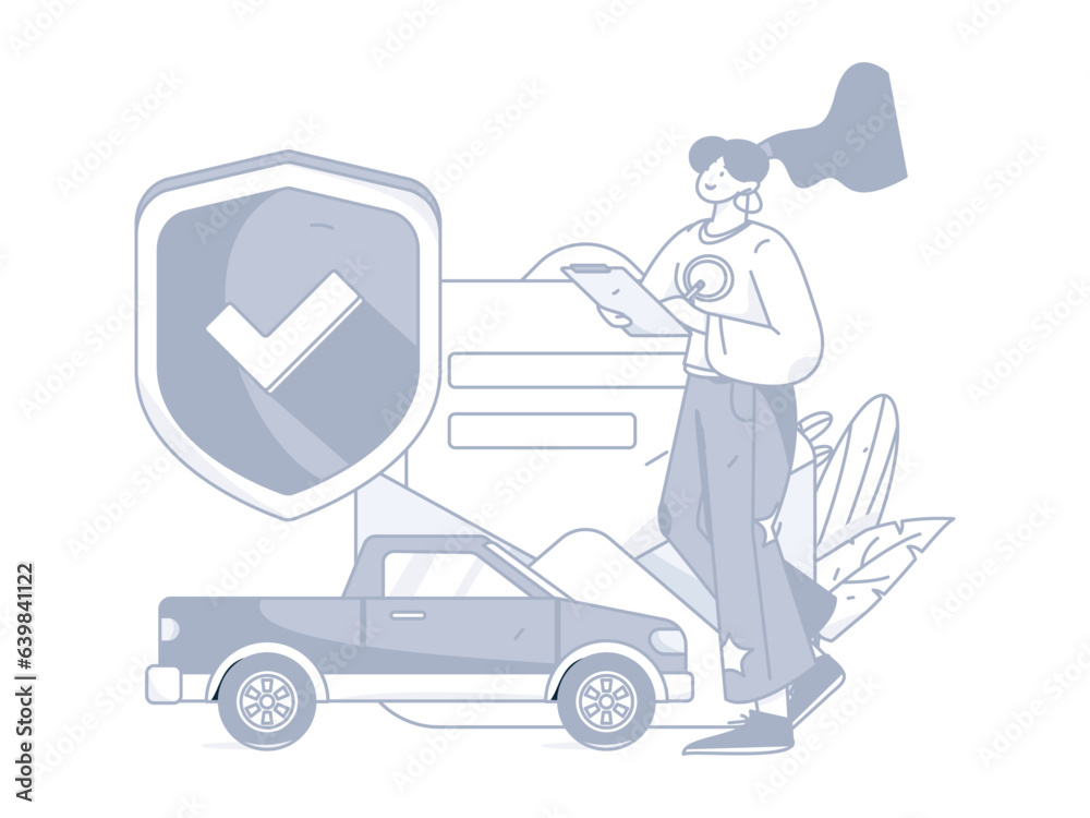 Buying insurance for car flat character vector concept operation illustration
Buying insurance for car flat character vector concept operation illustration