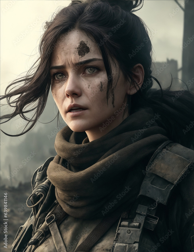 end of war - women in war costume, generative ai end of war - women in war costume, generative ai