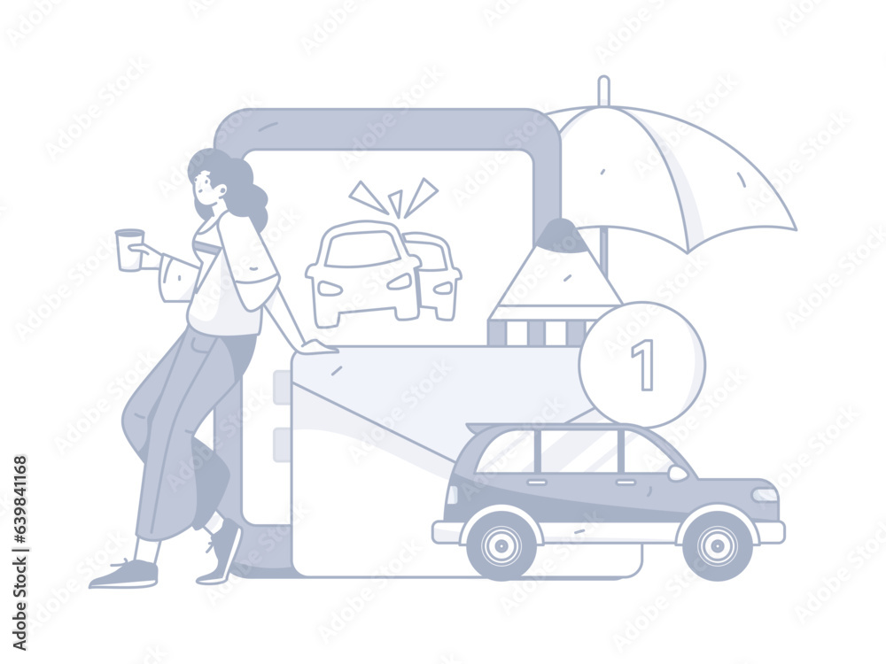 Buying insurance for car flat character vector concept operation illustration
Buying insurance for car flat character vector concept operation illustration