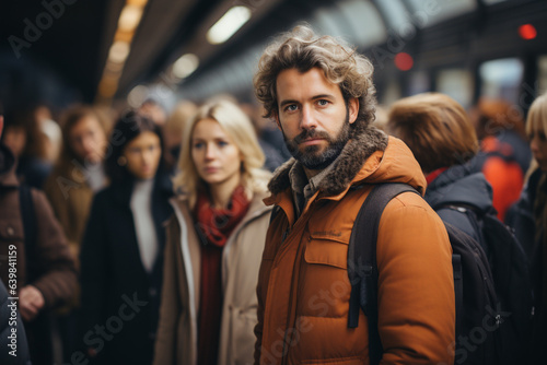 crowd of people in underground in peak hour