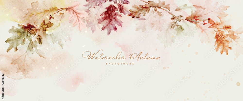 Watercolor abstract art background autumn collection Watercolor abstract art background autumn collection
