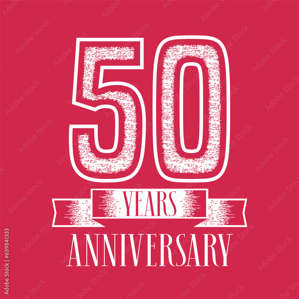 Fototapeta premium 50 years anniversary vector icon, logo. Graphic design element with number and text