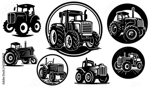 set of equipment, tractor