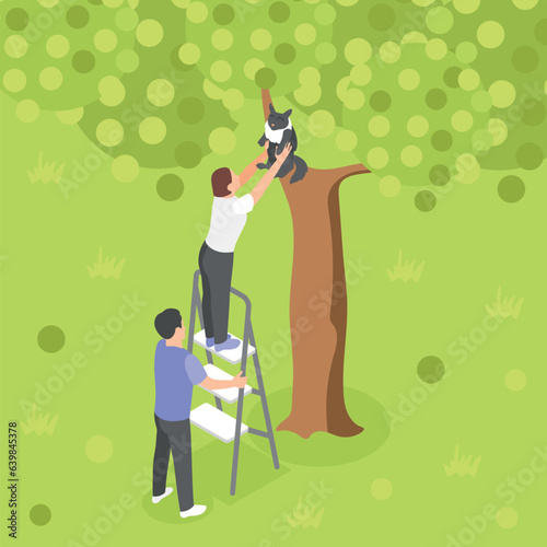 People With Ladder Background