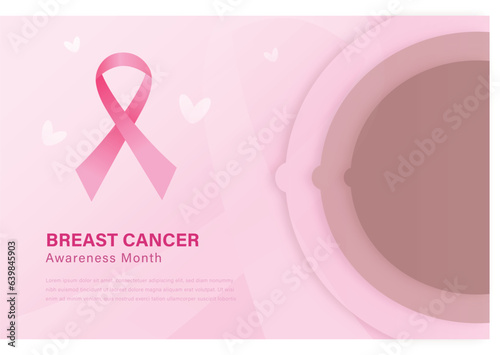 pink ribbon and breast vector background for breast cancer awareness month