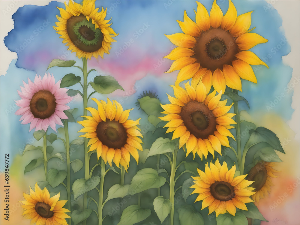 Obraz premium colorful sunflower