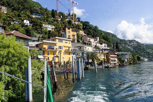 characteristic village on the shore of Lake Maggiore photo