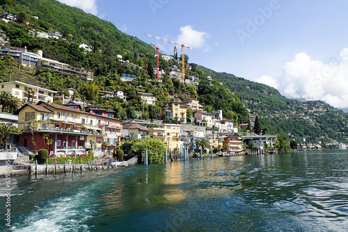 characteristic village on the shore of Lake Maggiore photo