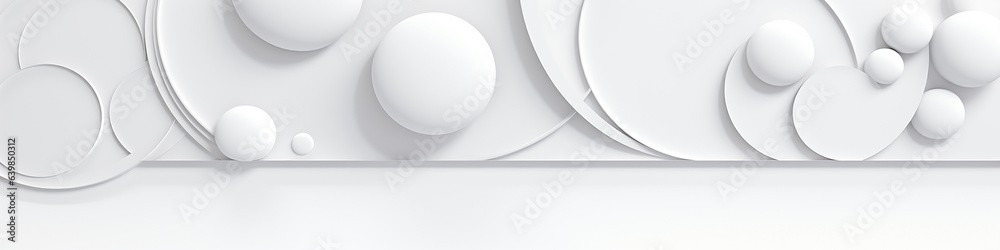 white background geometric circles flat on the wall copy space long narrow row. white background geometric circles flat on the wall copy space long narrow row.