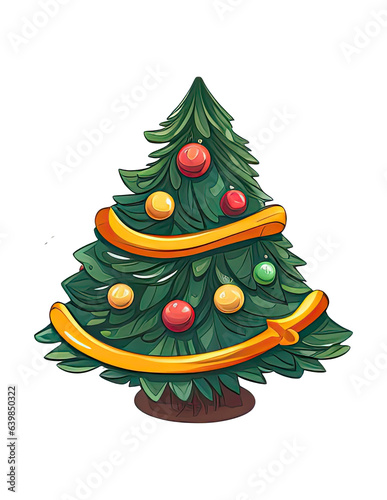 Wallpaper Mural Happy New Year Christmas tree Torontodigital.ca