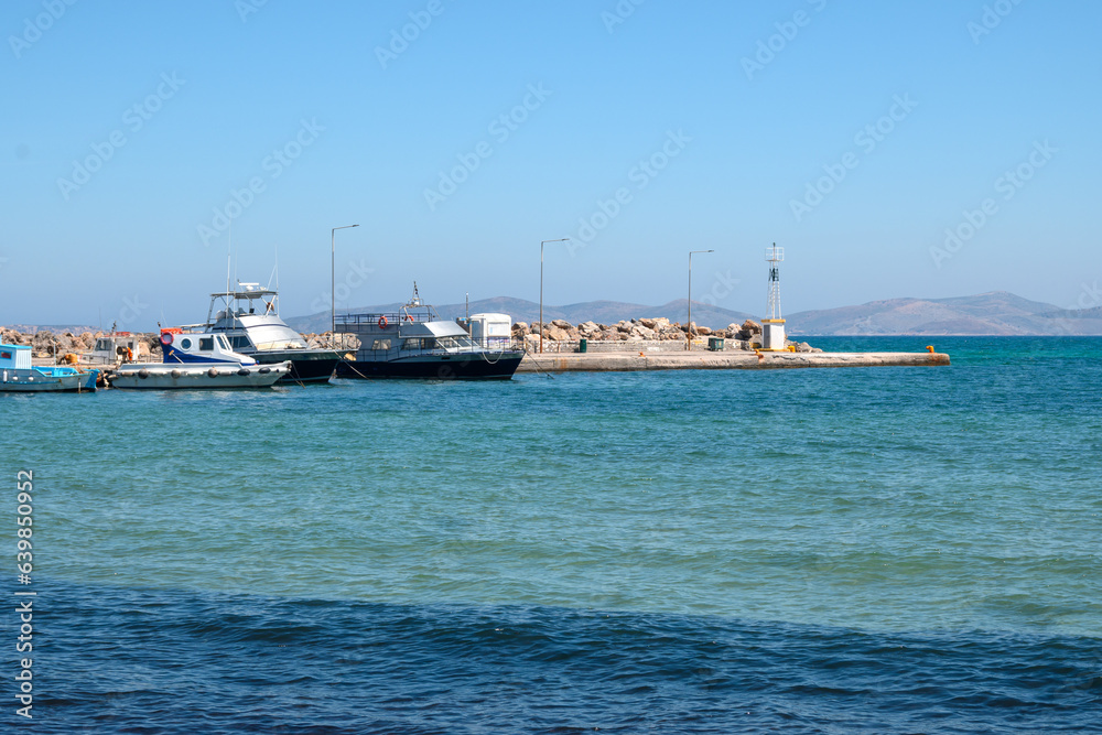 View of the port of the seaside town of Mastichari on the island of Kos. Greece