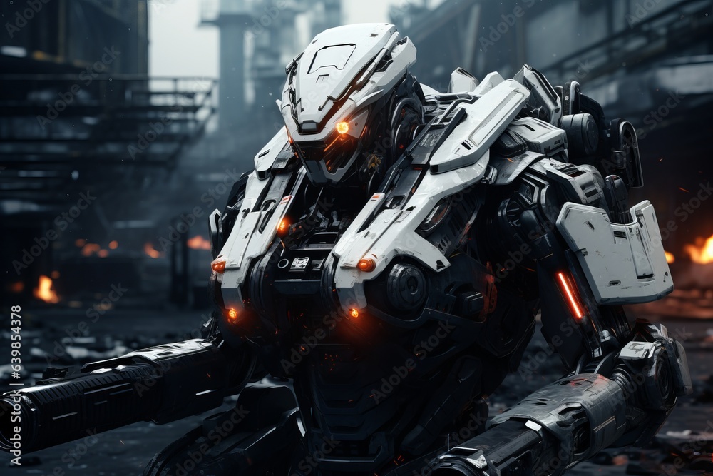 A terminator with cannon hands. Cybernetic Vigilante A terminator with cannon hands. Cybernetic Vigilante