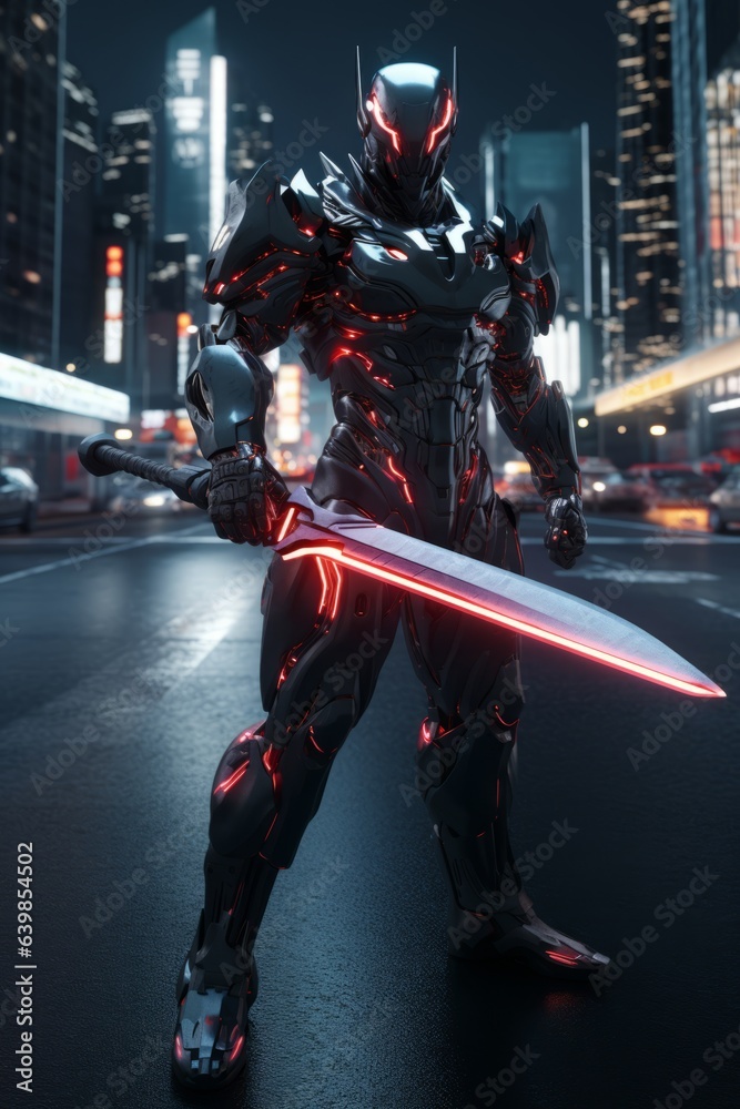 A dark knight with a sword. Urban Nemesis