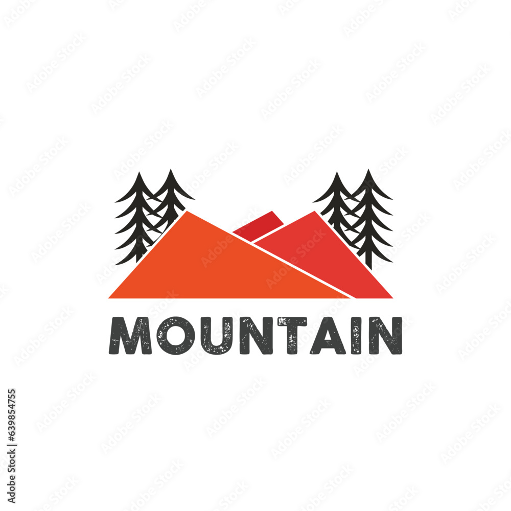 Vintage mountain logo design for travel agency
