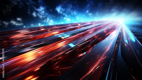 Bright Background with Space-Themed Light Trails. Digital Enhancement.