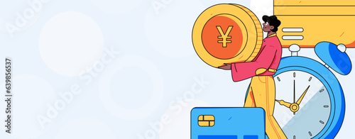Internet finance and wealth management investment flat vector concept operation hand drawn illustration
