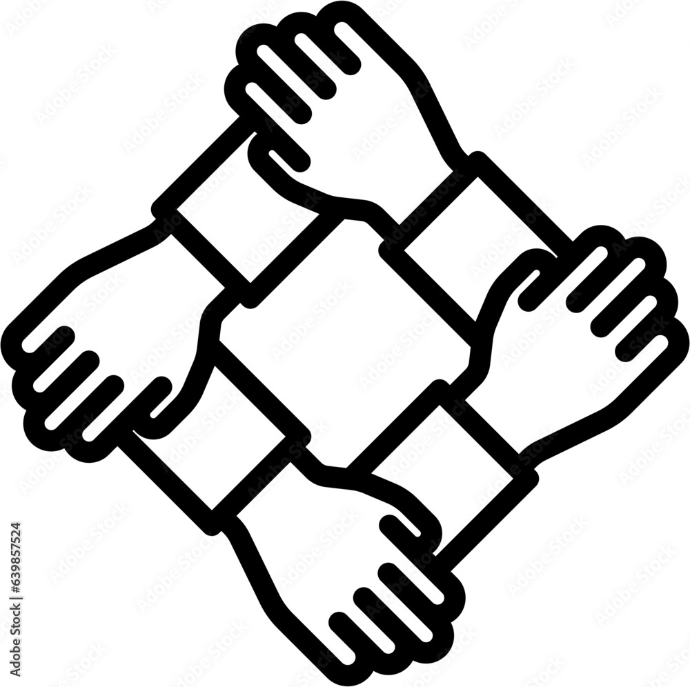 Obraz premium business teamwork together corporation outline icon