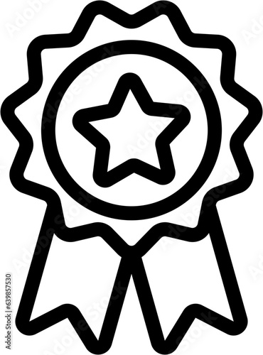 medal award reward cert outline icon