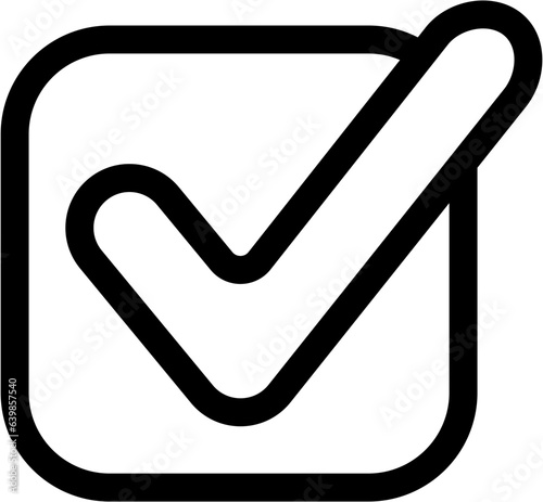 tick check mark button outline icon