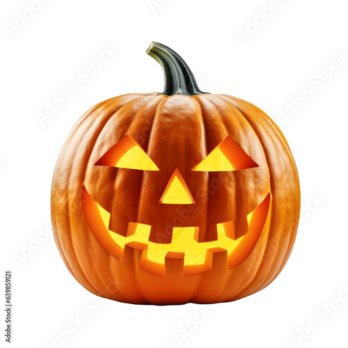 Haunted Pumpkin, Spooky Jack-o'-Lantern, Halloween pumpkins on transparent background.