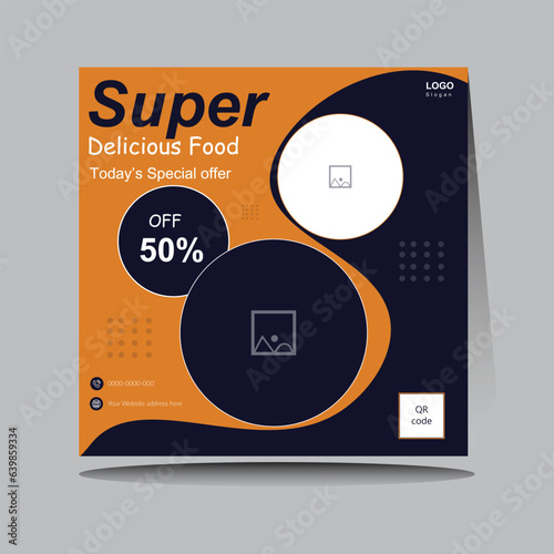 Food menu banner social media post vector design template restaurant food menu web banner.