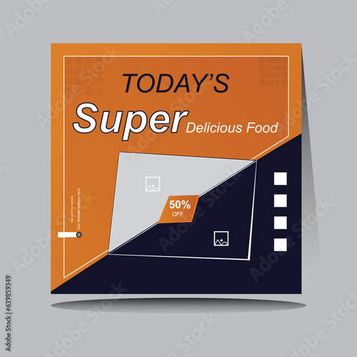 Food menu banner social media post vector design template restaurant food menu web banner.