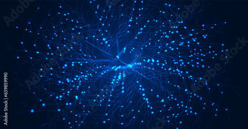 Neural net structure. Human mind cells data analysis. Neuron network. Digital artificial organism. Big science medical concept.