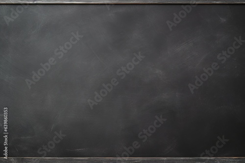 Empty blackboard with chalk rubbed out on wooden background with copy space, education concept